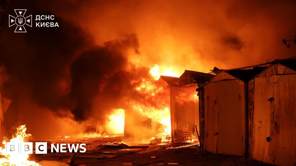 Child among three dead in Russian nightly strikes near Kyiv - BBC
