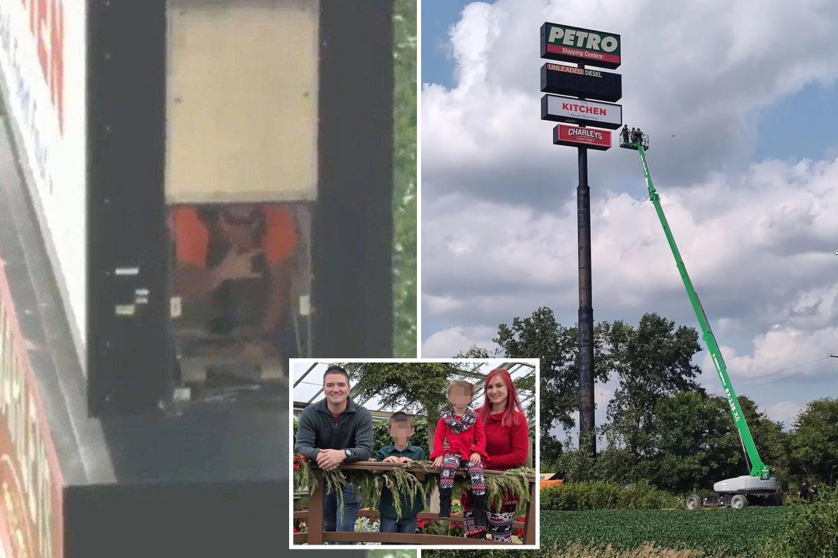 Electrician trapped for hours in 130-foot-high sign had recorded 'final words' for wife and kids