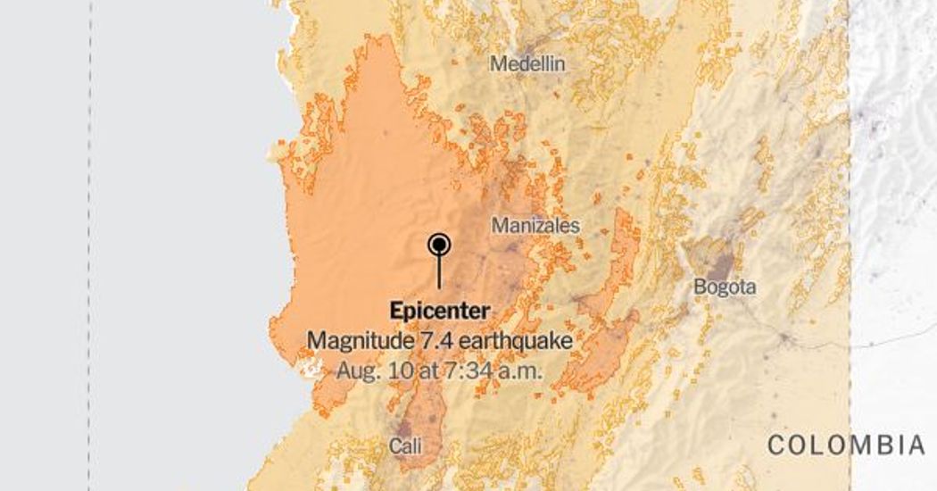 Map: 7.4-Magnitude Earthquake Shakes Colombia
