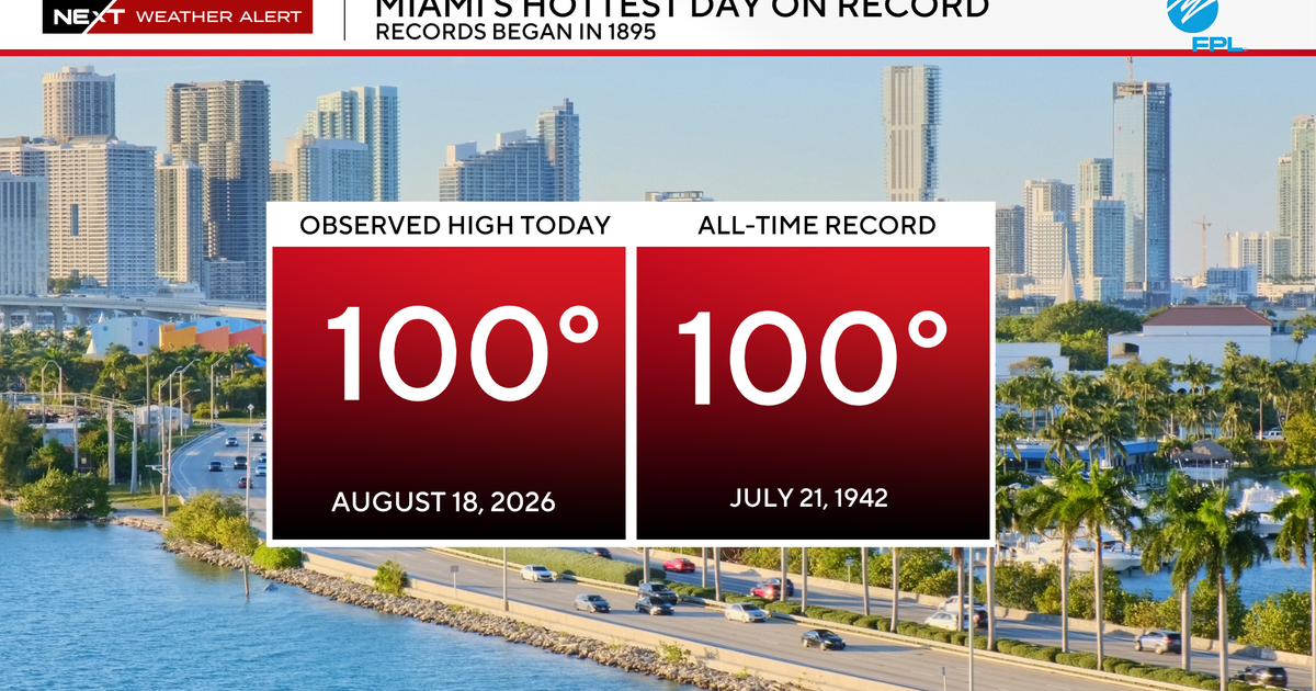 Miami hits 100 degrees, tying all-time record high temperature held for 84 years