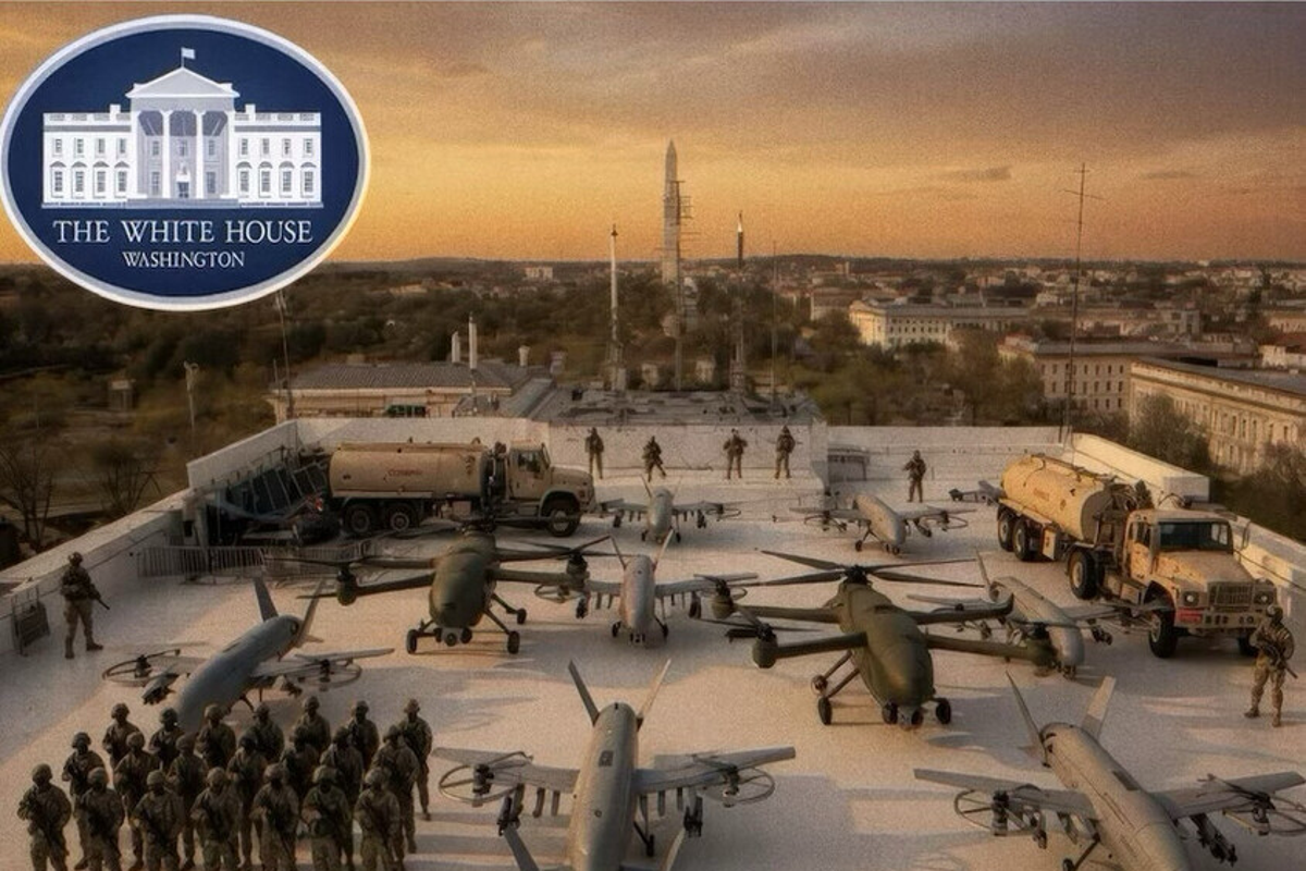 Trump brings weapons of war to White House in ominous Truth Social ballroom ‘drone port’ rant