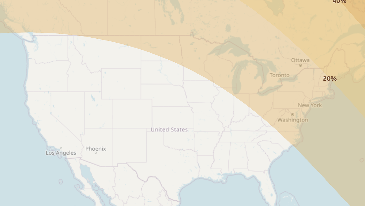 Where the partial solar eclipse will be visible in the US