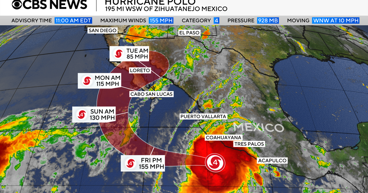 Hurricane Polo swirls off Mexico's Pacific coast as a major Category 3 storm. See its path.