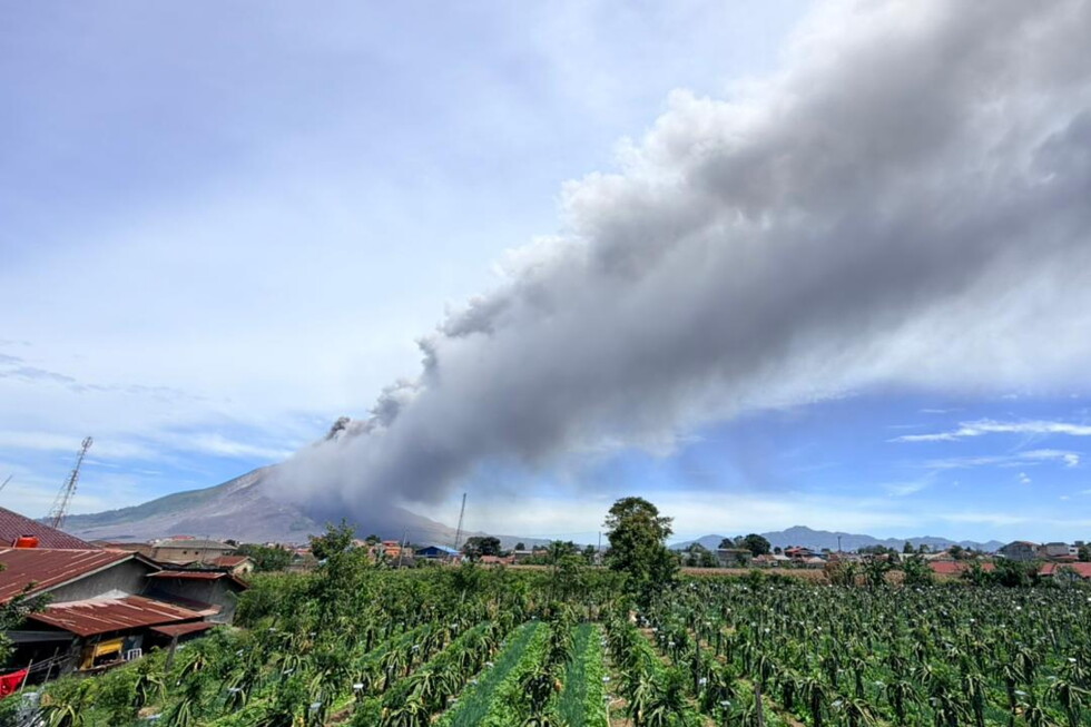 Sinabung volcano on Indonesia’s Sumatra island erupts