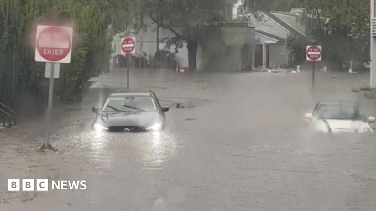Watch: Flash flooding interrupts half-marathon, submerges cars