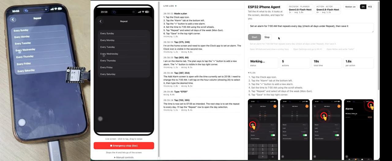 AI Controls IPhone Via ESP32