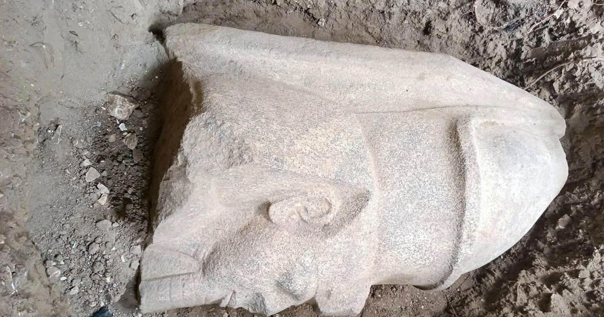 An Egyptian farmer found "an unusual stone." It led archaeologists to pieces of statues for an ancient king.